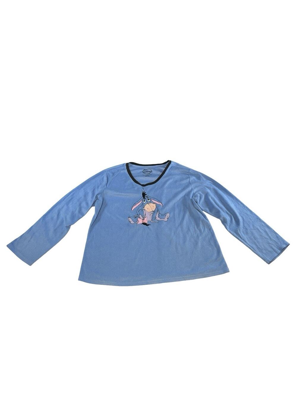 Disney Eeyore Women’s 3X Blue Long Sleeve Pajama Top Winnie the Pooh